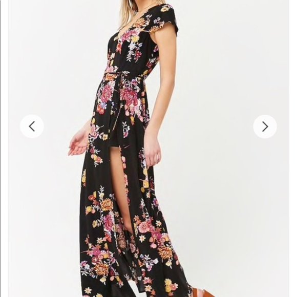 LOVE FIRE Floral Maxi Romper Jumpsuit Dress+Shorts - Picture 2 of 13